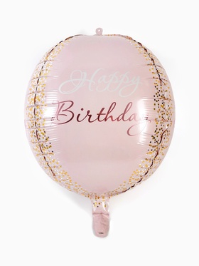 Воздушный шар фольгированный 25"«С днём рождения. Сфера», розовое - золото (комплект 2 шт)