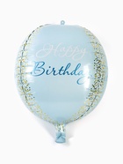 Воздушный шар фольгированный 25" «С днём рождения», голубое - золото - Фото 2