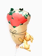 Воздушный шар фольгированный 27" «Зайчик с букетом» 10947662