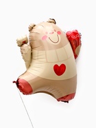 Воздушный шар фольгированный 27" «Мишка с букетом» - Фото 2