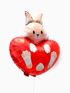 Воздушный шар фольгированный 30" «Зайка с сердцем» - Фото 2