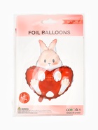 Воздушный шар фольгированный 30" «Зайка с сердцем» - Фото 6