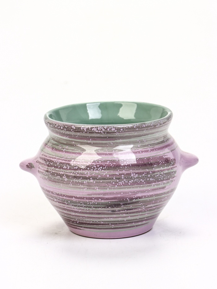 УЦЕНКА Горшок керамический для запекания №5 с ручками, 0.5 л / 10×10.5 см, без крышки, МИКС - Фото 1