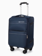 УЦЕНКА Чемодан на колёсах TEXTURA, 52 л, кодовый замок, с увеличением, 36×25×58 см, 20", синий - Фото 2