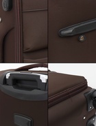 УЦЕНКА Чемодан на колёсах TEXTURA, 52 л, кодовый замок, с увеличением, 36×25×58 см, 20", коричневый - Фото 16