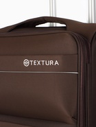 УЦЕНКА Чемодан на колёсах TEXTURA, 52 л, кодовый замок, с увеличением, 36×25×58 см, 20", коричневый - Фото 3