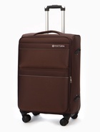 УЦЕНКА Чемодан на колёсах TEXTURA, 74 л, с увеличением, кодовый замок, 42×26×68 см, 24", коричневый - Фото 2