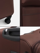 УЦЕНКА Чемодан на колёсах TEXTURA, 74 л, с увеличением, кодовый замок, 42×26×68 см, 24", коричневый - Фото 16