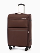 УЦЕНКА Чемодан на колёсах TEXTURA, 109 л, кодовый замок, с увеличением, 47×30×78 см, 28", коричневый - Фото 2