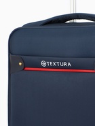 УЦЕНКА Чемодан на колёсах TEXTURA, 52 л, с увеличением, кодовый замок, 36×25×58 см, 20", синий - Фото 3