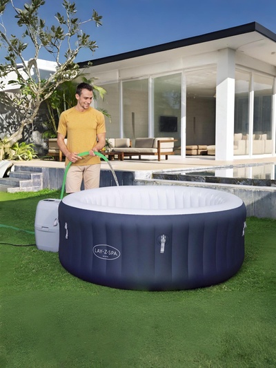 Спа - бассейн Miami EnergySense AirJet 4 Dark Blue, 180×66 см, фильтр-насос, тент, дозатор для химии, аэромассаж, круглый, 6001C Bestway