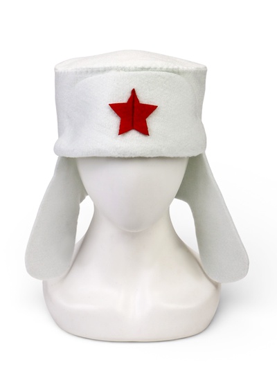 Шапка для бани и сауны «Ушанка», полиэфир, белая