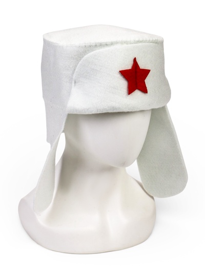 Шапка для бани и сауны «Ушанка», полиэфир, белая