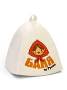 Шапка для бани и сауны «Баня по-русски», полиэфир, шерсть, с принтом  (артикул 10984935)  большой выбор товаров оптом и в розницу по низким ценам с доставкой