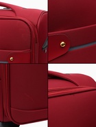 УЦЕНКА Чемодан на колёсах TEXTURA, 52 л, текстильный, кодовый замок, с увеличением, 36×25×58 см, 20", красный - Фото 15