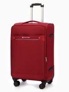 УЦЕНКА Чемодан на колёсах TEXTURA, 74 л, кодовый замок, с увеличением, 42×26×68 см, 24", красный - Фото 2