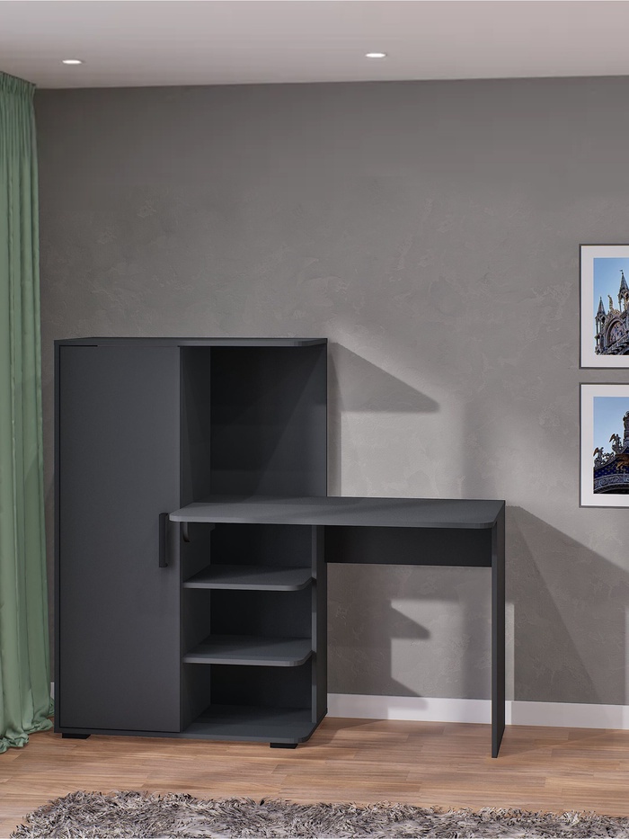 УЦЕНКА Стол компьютерный «Лайт», 1420×356×1282 мм, цвет серый графит - Фото 1