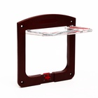 УЦЕНКА Дверь для животных с 4 режимами, проем 15×15.5 (общ. 22.5×20 см), тёмно-коричневая - Фото 3