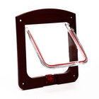 УЦЕНКА Дверь для животных с 4 режимами, проем 15×15.5 (общ. 22.5×20 см), тёмно-коричневая - Фото 4