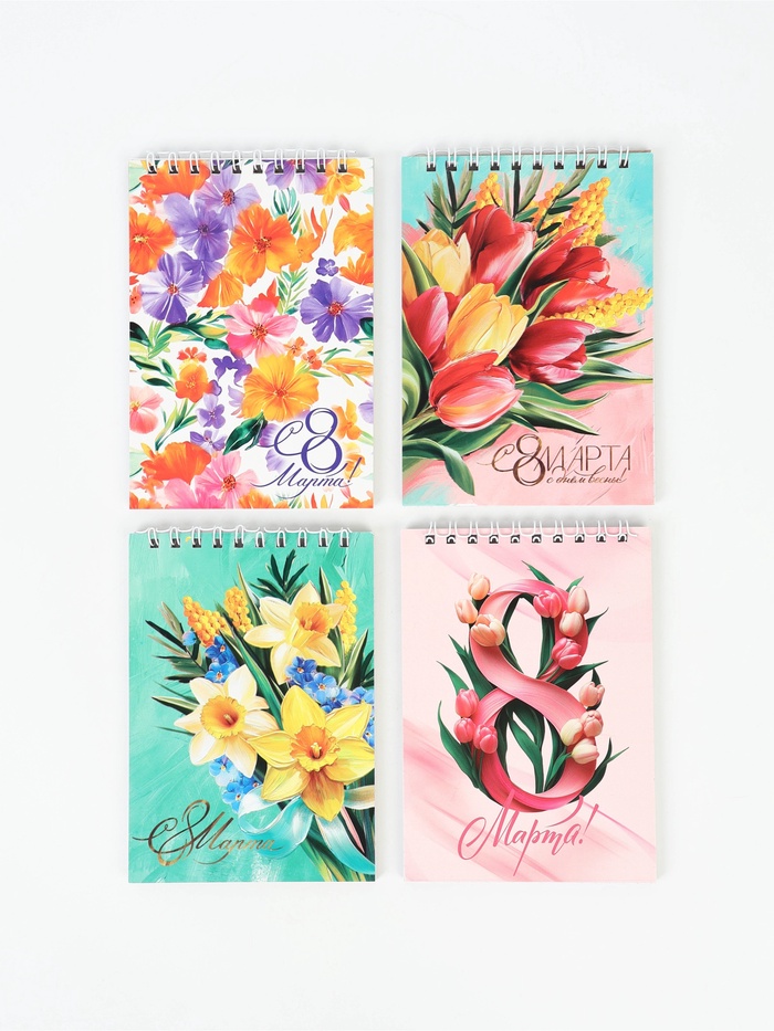 Блокнот А6, 40 л. На гребне «С 8 марта» МИКС - Фото 1