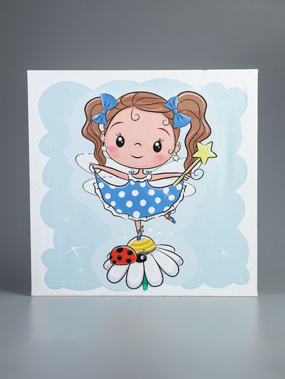 УЦЕНКА Картина- холст на подрамнике «Девочка на ромашке» 35×35 см