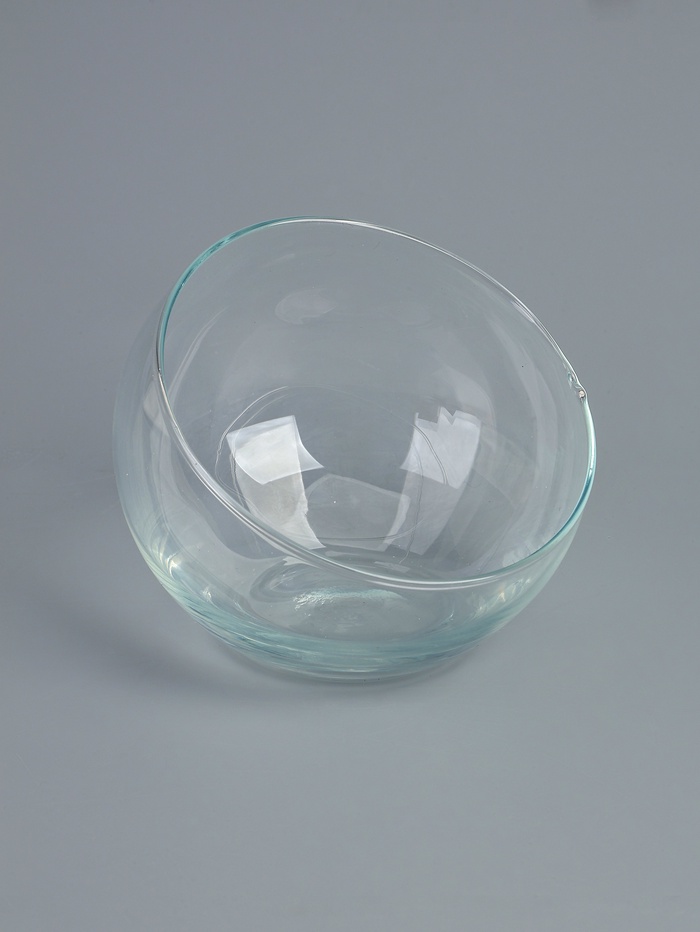 УЦЕНКА Ваза для цветов «Анабель» шаровая с косым резом, 800 мл, d=12 см, h=9.5 см, прозрачная - Фото 1