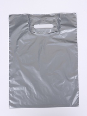 Пакет полиэтиленовый с вырубной ручкой, Серебряный 30-40 См, 30 мкм (комплект 50 шт)