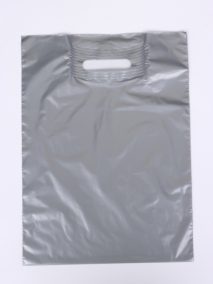 Пакет полиэтиленовый с вырубной ручкой, серебряный 30х40 см, 30 мкм - Фото 1
