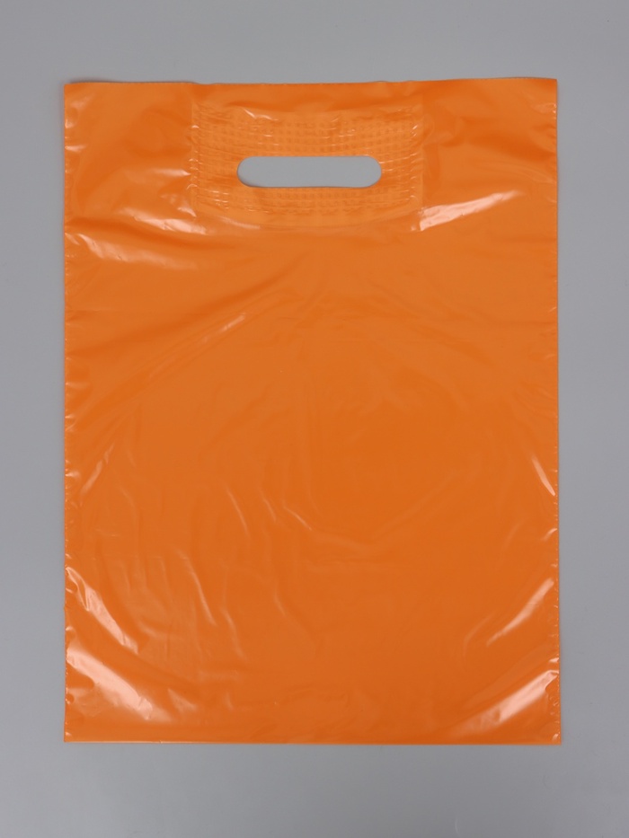 Пакет полиэтиленовый с вырубной ручкой, персиковый 30х40 см, 30 мкм - Фото 1