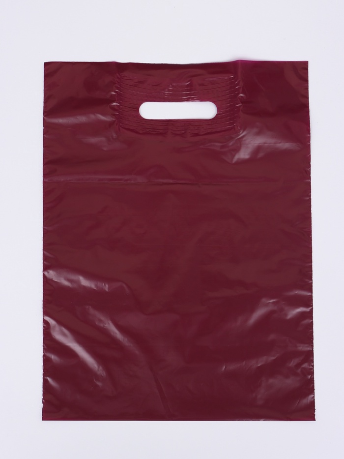 Пакет полиэтиленовый с вырубной ручкой, Винно-Бордовый 30×40 см, 30 мкм - Фото 1