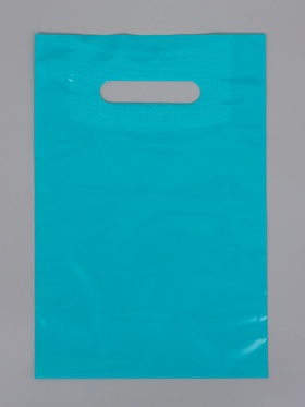 Пакет полиэтиленовый с вырубной ручкой, Бирюзовый 20-30 См, 60 мкм (комплект 50 шт)