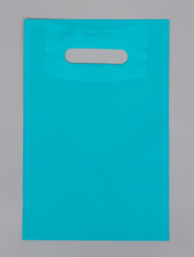 Пакет полиэтиленовый с вырубной ручкой, бирюзовый 20×30 см, 60 мкм