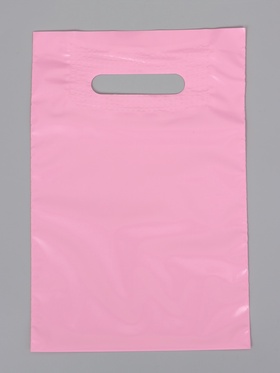 Пакет полиэтиленовый с вырубной ручкой, Розовый 20-30 См, 60 мкм (комплект 50 шт)