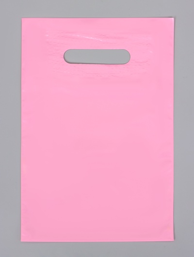 Пакет полиэтиленовый с вырубной ручкой, розовый 20×30 см, 60 мкм