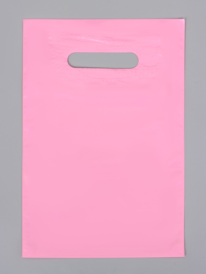 Пакет полиэтиленовый с вырубной ручкой, розовый 20×30 см, 60 мкм - Фото 1