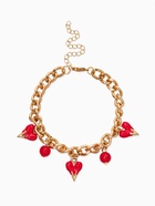 Браслет на цепи «Вишневый рай. Сердечки», L=17 см, красный в золоте - Фото 1