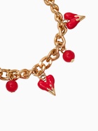 Браслет на цепи «Вишневый рай. Сердечки», L=17 см, красный в золоте - Фото 2