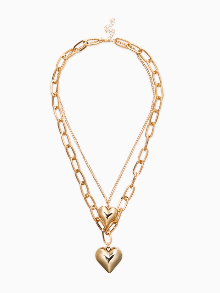 Кулон на цепочке «Сердечки», 2 яруса, цвет золото - Фото 1