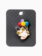 Брошь перламутровый «Лягушка с воздушными шариками», цветная в золоте - фото 68980015