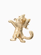 Брошь перламутровый «Котёнок в очках», белая в золоте - фото 68980017