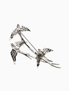 Брошь «Три ласточки», белая в серебре - фото 68980025