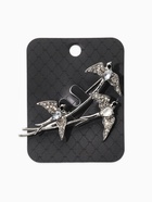 Брошь «Три ласточки», белая в серебре - фото 68980027