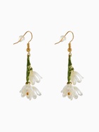 Серьги «Цветы Ландыша», бело-зелёные в золоте - Фото 3