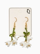 Серьги «Цветы Ландыша», бело-зелёные в золоте (комплект 2 шт) - фото 68980035