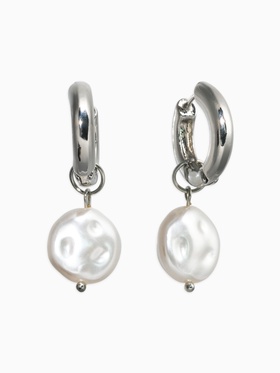 Серьги «Жемчуг Барокко», белые в серебре