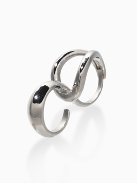 Кольцо на два пальца «Узел», металл, цвет серебро, безразмерное