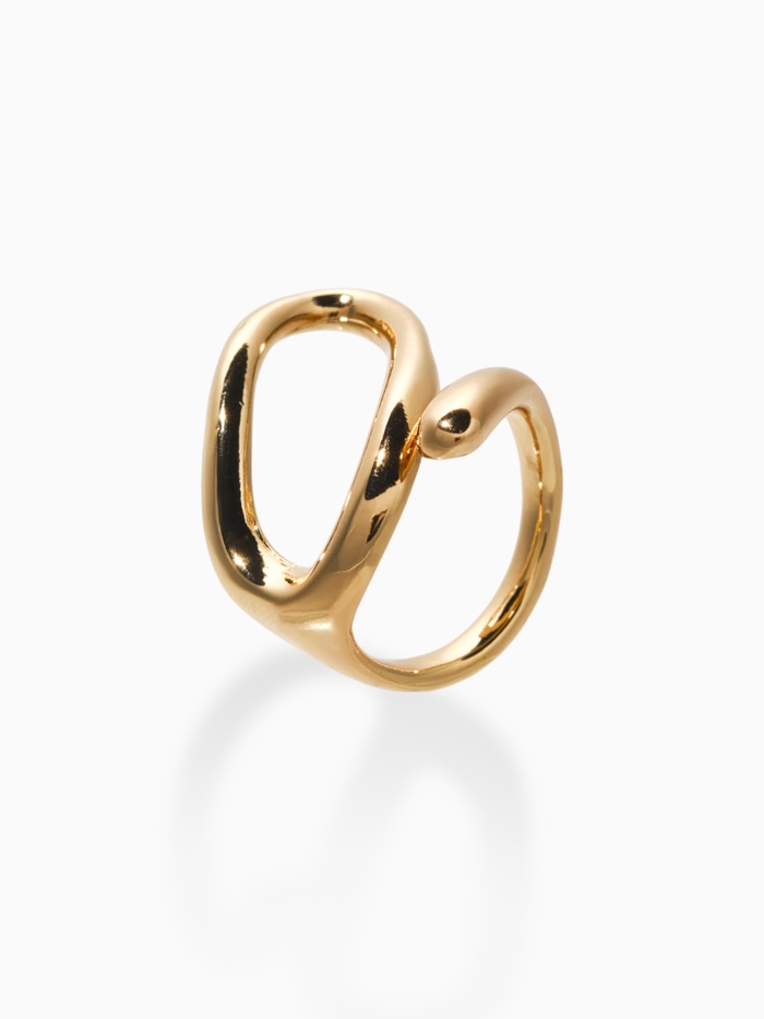 Кольцо «Витое», медь, цвет золото, безразмерное