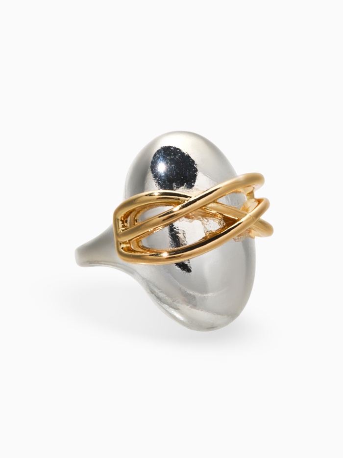 Кольцо «Сетка на овале», медь, цвет серебро, золото, безразмерное