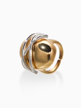 Кольцо «Сетка на овале», медь, цвет золото, серебро, безразмерное