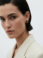 Серьги акрил «Круг с плетением», коричневые в золоте - фото 68980063